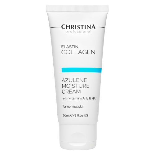 Elastin Collagen Azulene Moisture Cream with Vitamins A, E & HA for normal skin увлажняющий крем c витаминами А, Е и гиалуроновой кислотой для нормальной кожи «Эластин, коллаген, азулен», 60 мл
